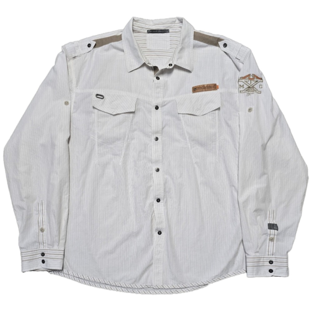 VTG Marithe Francois Girbaud Long Sleeve Button Down Shirt 3XL Embroidered‎